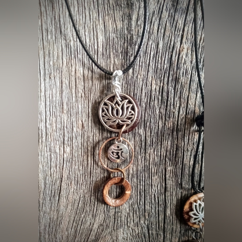 Upcycled Sanskrit and Buddhist necklaces one of a kind and limited stock